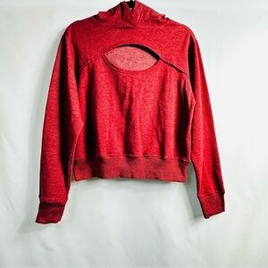 Urban Rebel Women’s Hoodie Maroon Sz Small Cute Fun Flirty Chest Cutout